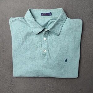 johnnie-O Polo Shirt Mens Large Green Heathered Cotton Embroidered Logo JHPO1886